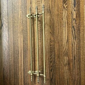 VINTAGE 1930/1950 rare 100% solid brass rack from a NYC subway car.